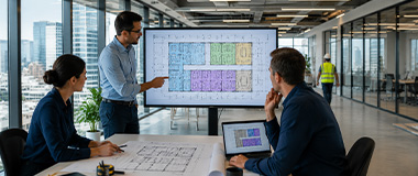 Commercial real estate glass tower architecture