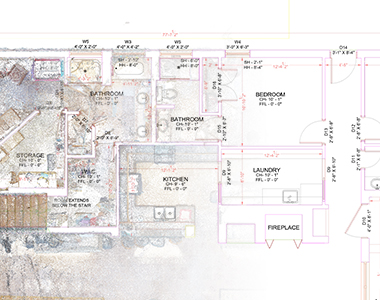 Floor plans CAD deliverable from point cloud scan